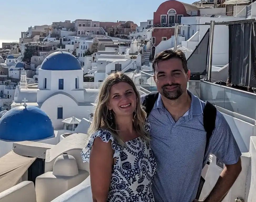 Becky and I in Santorini