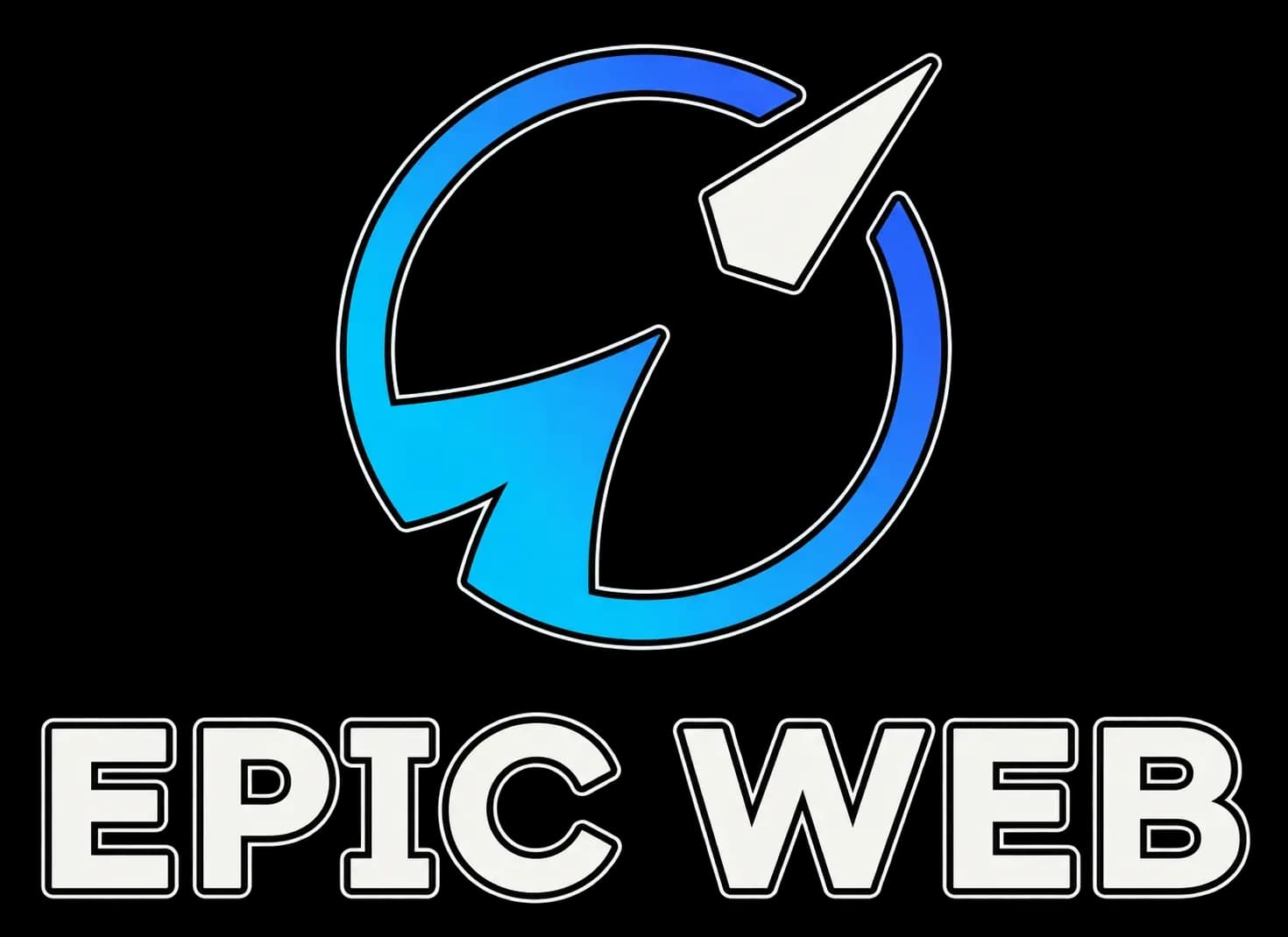 Epic Web logo with black and white outlines