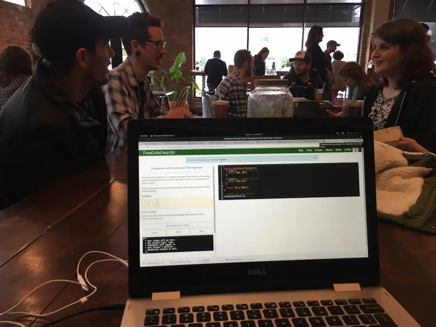 Coding with friends at Bold Bean in Jacksonville, 2017