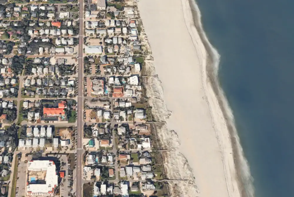Aerial view of the Florida coastline